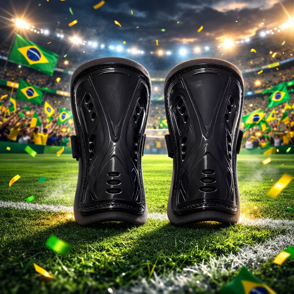 Kit Conjunto Caneleira Futebol Jogador Infantil Confortável