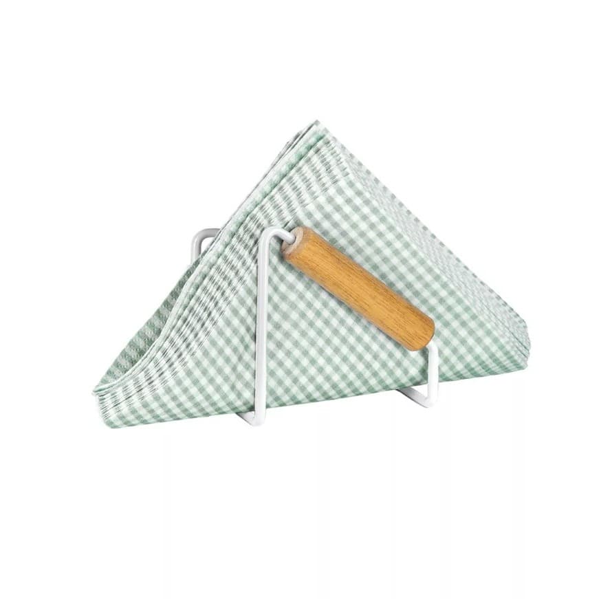 Porta Guardanapos Aço Bambu Lindo Moderno Clean Preto Branco