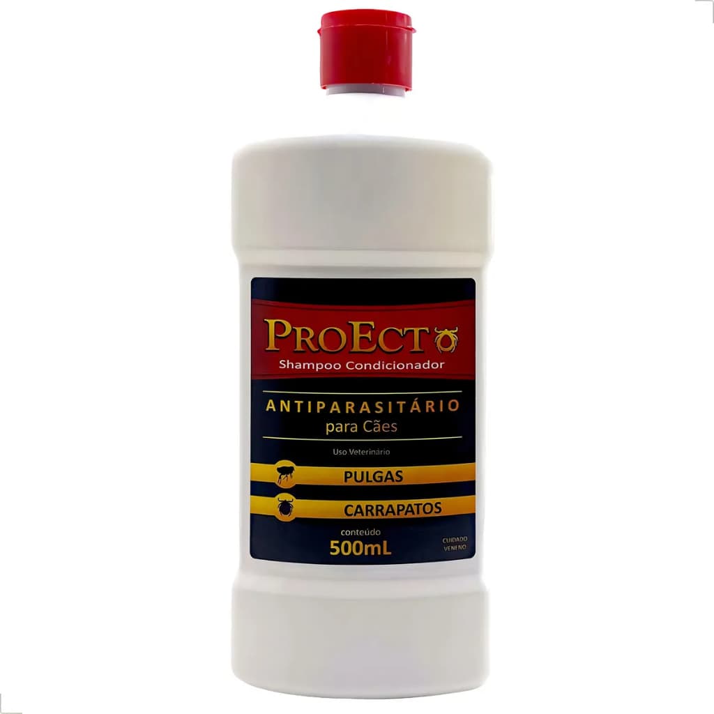 Shampoo e Condicionador Anti pulgas e Carrapatos Antiparasitário para Cães e gatos 500ml ProEcto