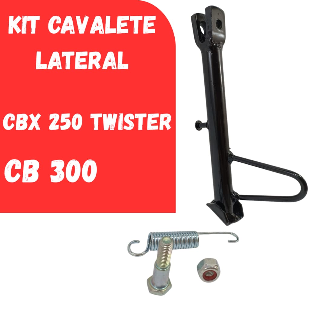 Cavalete Lateral  Cbx Twister 2002 Á 2008 Cb 300 2009 Á 2015 + Mola + Parafuso Sem Borracha
