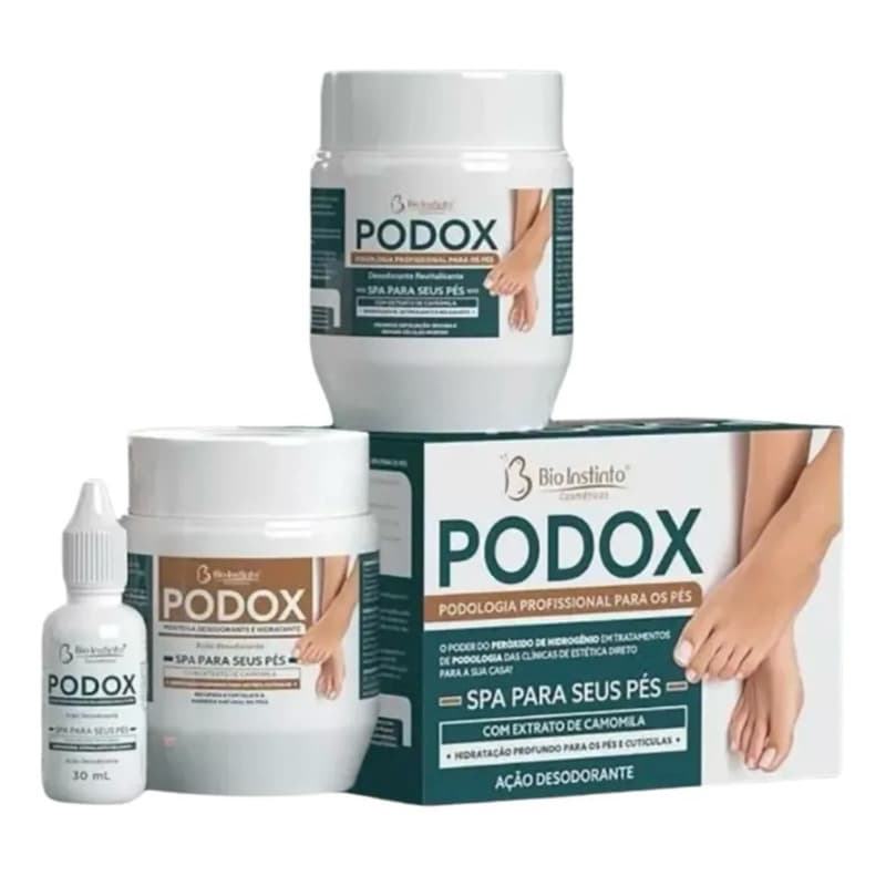 01 KIT PODOX Podologia Spa dos Pés Bio Instinto Manicure Unhas Rachaduras Esfoliante  Hidratante