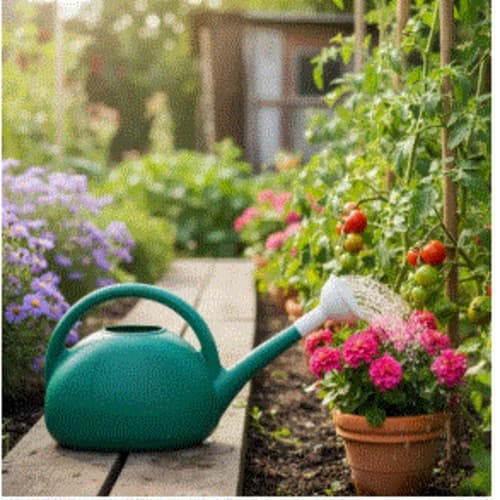 Regador Plástico 4,8 Litros Leve Resistente Ideal Para Cuidados Jardim Plantas Jardinagem Quintal