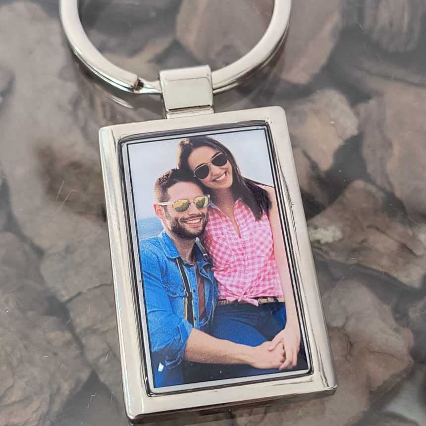 Chaveiro de aço - dia dos Namorados -  Foto Colorida - Casal - Família - Presente Dia dos Pais - dia das mães