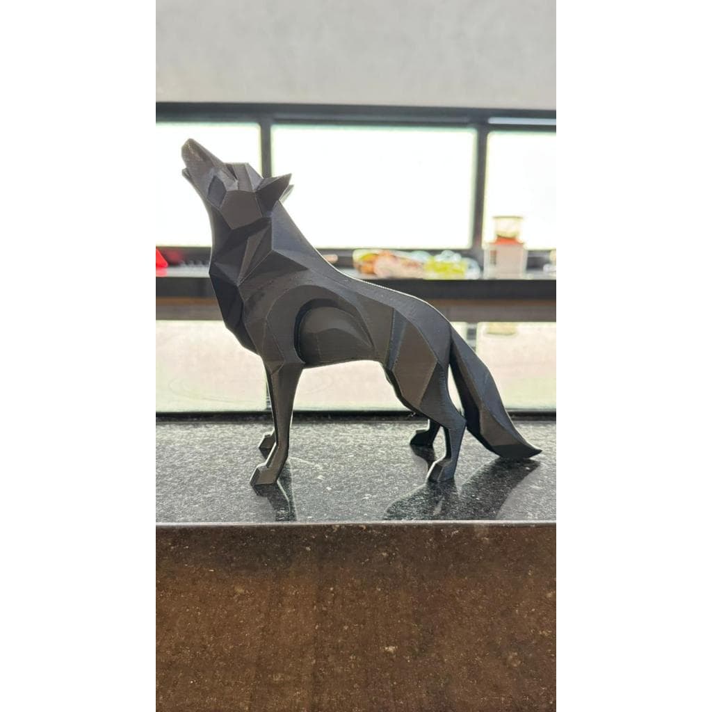 Decoração Lobo Geometrico Low Poly 20cm - Variações/Cores Disponíveis - Wolf Decoração
