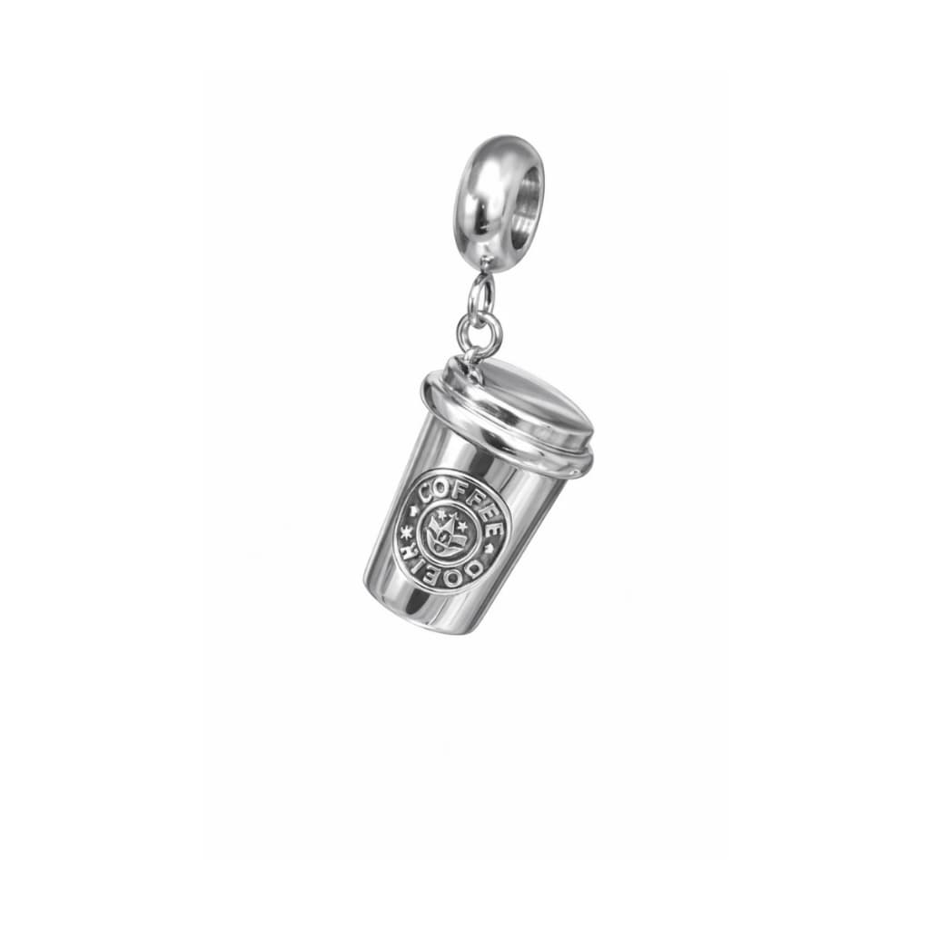 Berloque Coffe Starbucks Café Aço Inox Pode Molhar Pingente Charm Joia Luxo