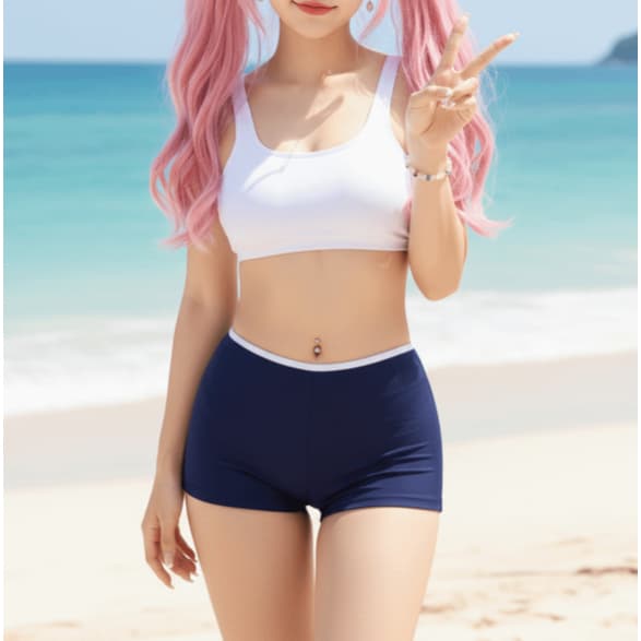 short biquini praia japones kawaii cosplay natação y2k anime colegial lolita harajuku gyaru egirl