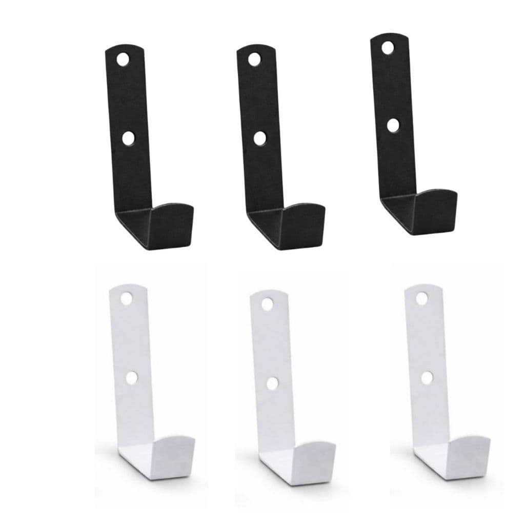 Kit 10 Ganchos De Parede Cabideiro Multiuso Branco/Preto 5KG Com Bucha/Parafuso