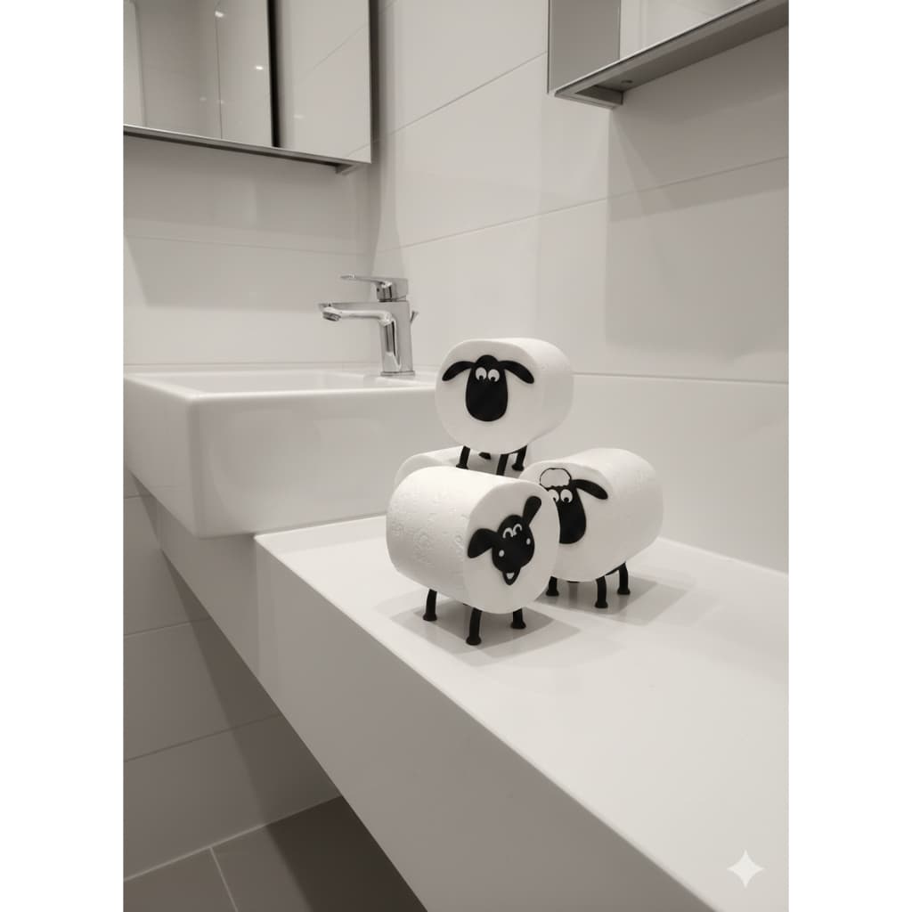 Suporte de Papel Higiênico Shaun Ovelha Carneiro Decoração de Banheiro
