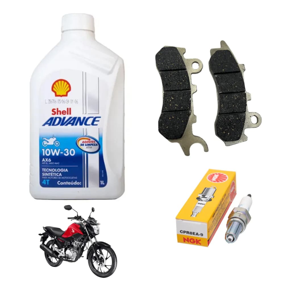 Kit Revisão Cg 160 Óleo 10w30 + Vela Ngk Original + Pastilha