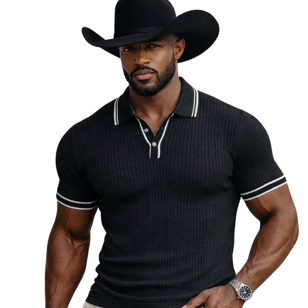 Camisa Polo Masculina Estilo Vaqueiro Corte Moderno Conforto Diário Visual Country Elegante
