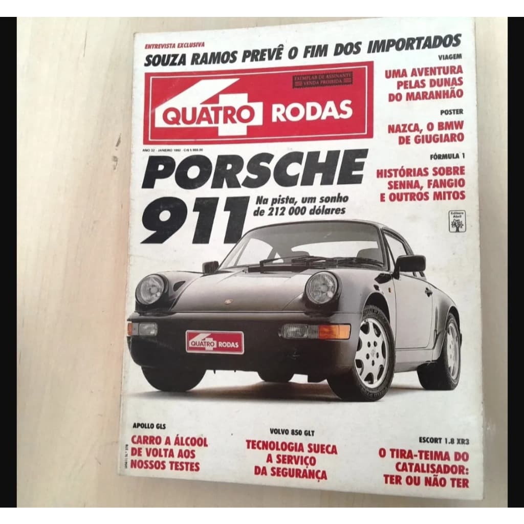 Revista Quatro Rodas 378 1992 Porsche 911 Volvo 850 Apollo Escort Xr