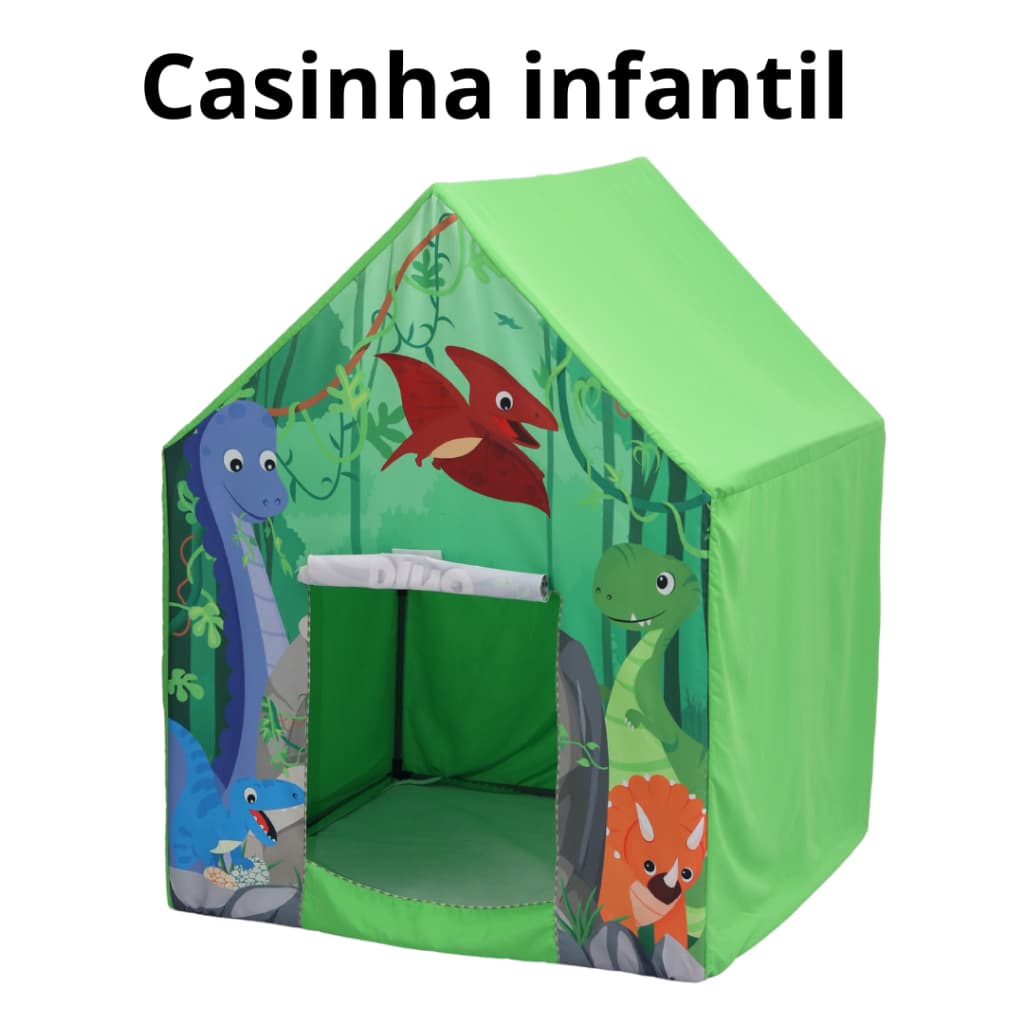 Casinha Dinossauro Dino Toca Barraca Cabana Masculina Menino Criança Tenda Brinquedo Infantil Tecido