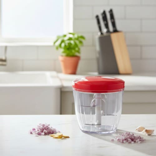 Mini Processador de Alimentos Manual Prático Portátil Sortido Cozinha 700ml com 5 lâminas afiadas