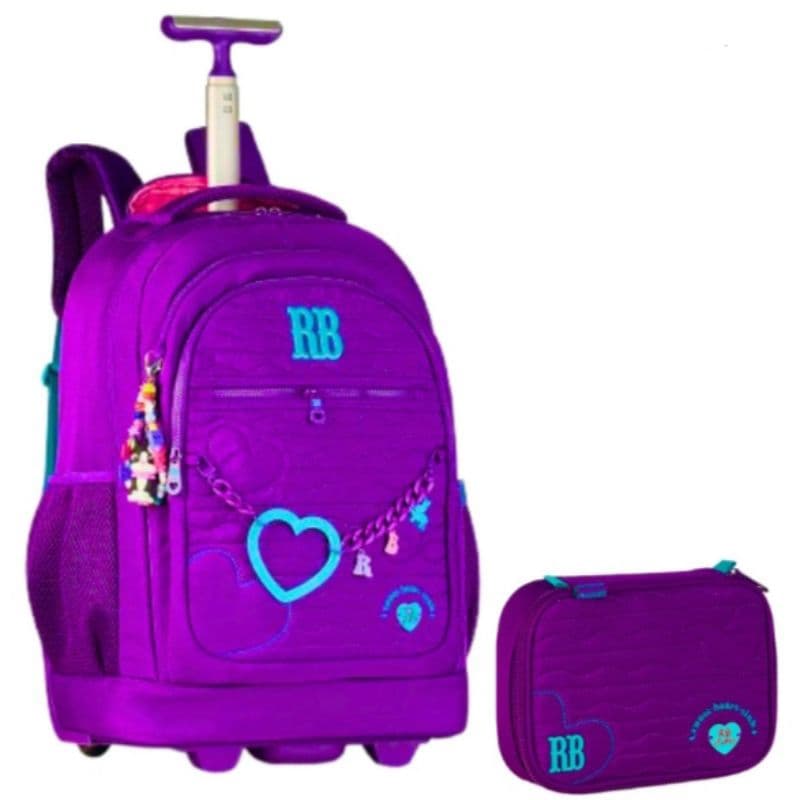 Kit Mochila De Rodinha Rb Rebecca Bonbon Escolar Juvenil Estojo 27009