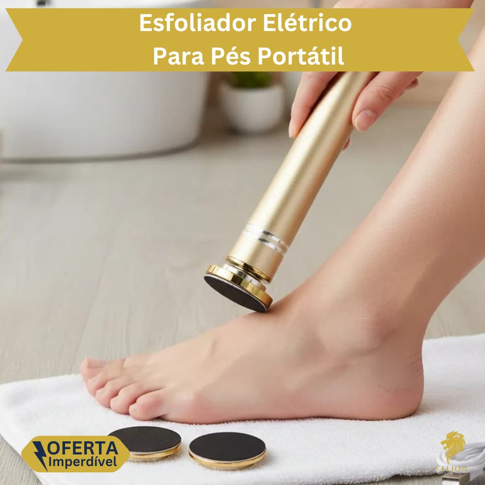 Esfoliador De Pés Elétrico Portátil Recarregável Lixa Calos USB com 2 Discos Viagem Cor Sortida