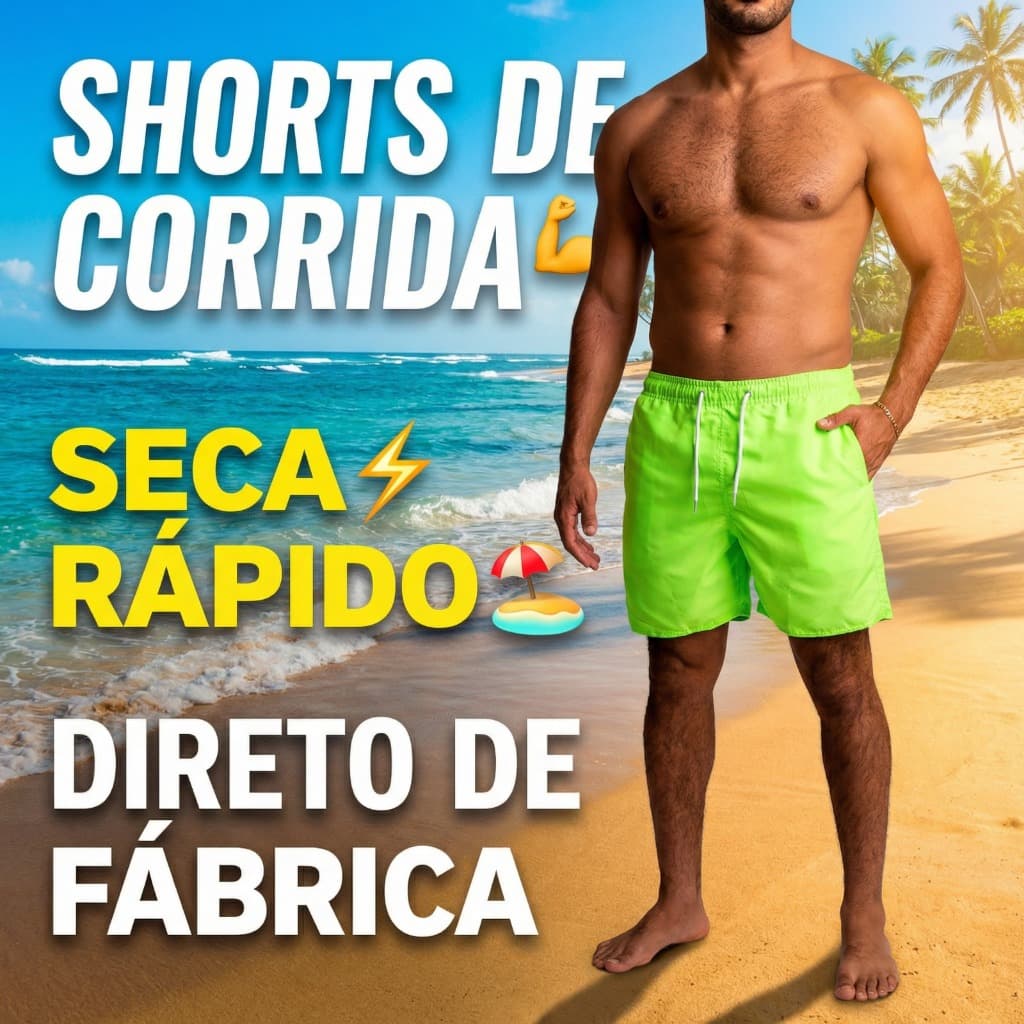 Short Tactel Swim Masculino Academia Praia com Bolso - Secagem Rápida