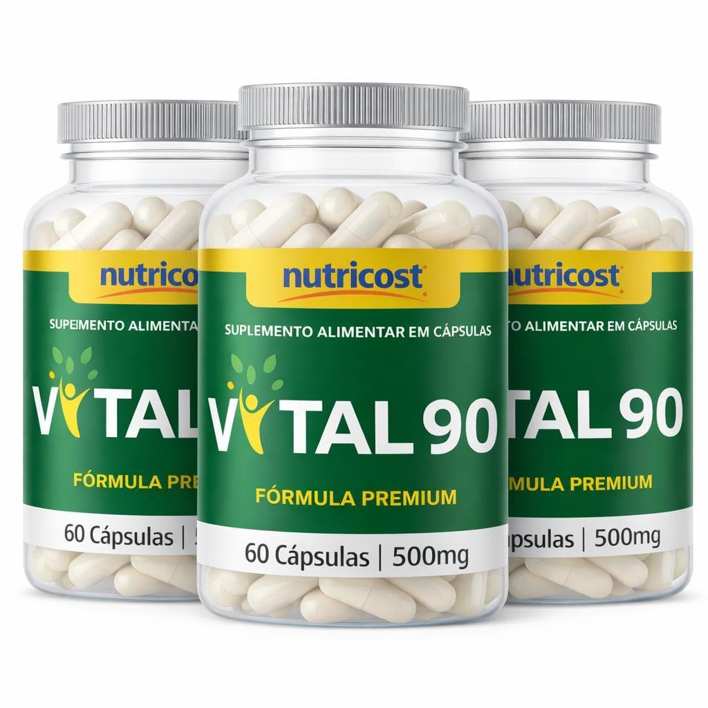 3 Vital 90 Suplemento Energia Imunidade 60 Cápsulas