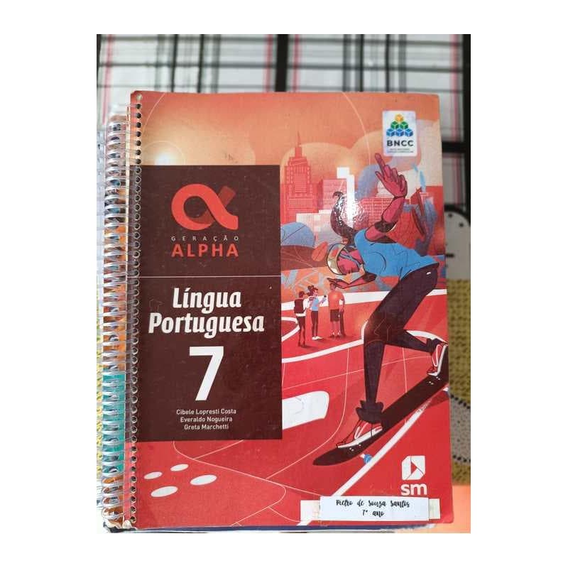 Livro Língua Portuguesa 7 Ano Geração Alpha, Cibele Lopresti Costa 2019, Usado em bom estado de Conservação