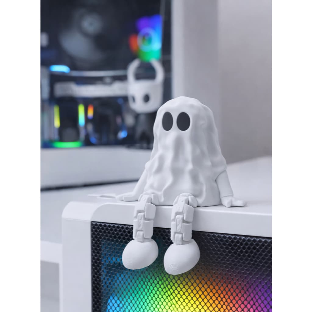 Fantasminha articulado decorativo para Setup Gamer decoração criativa para / estante / mesa geek