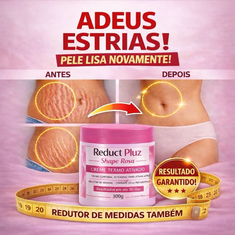Reduct Pluz Shape Rosa  Creme rosa  Termo Ativado Redutor de Medidas 300g
