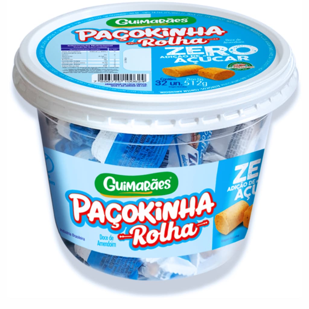 paçoca zero açucar pote com 32uni