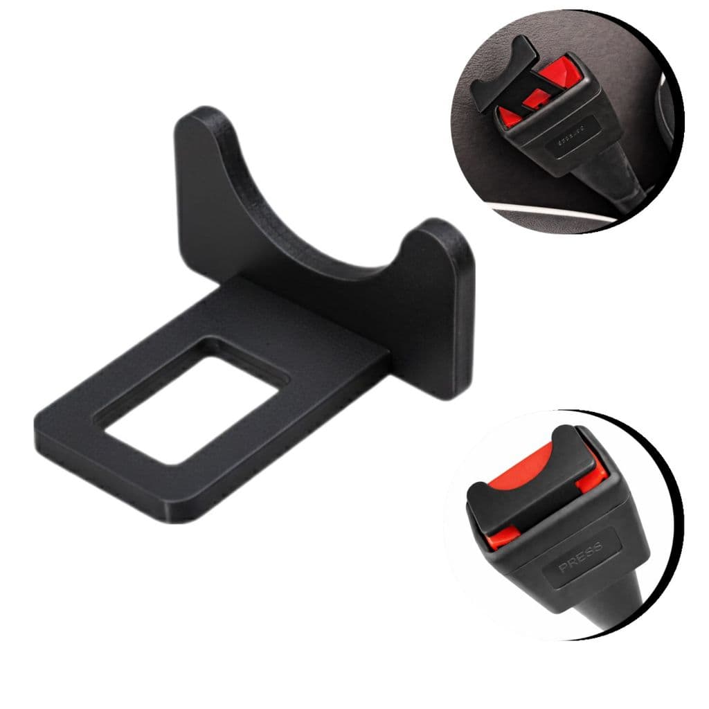 Kit 2 Fivela Lingueta Clip Cinto de Segurança Anti Alarme Sonoro Universal
