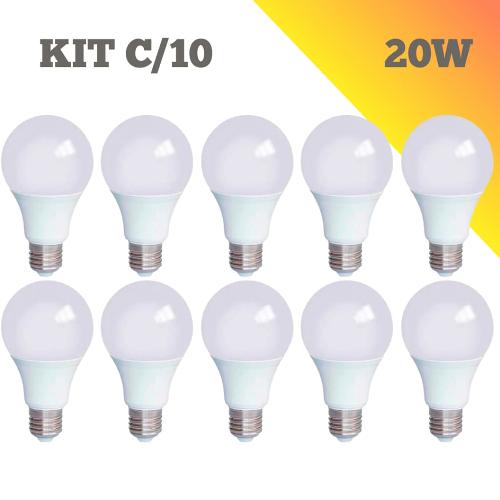 Kit 10 Lâmpadas Alta Potência Led BR 20W