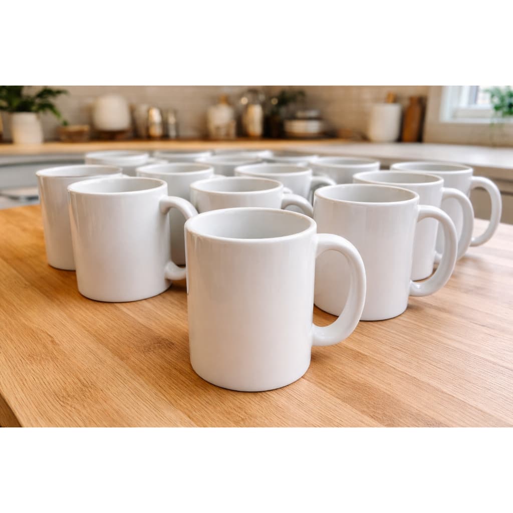 5x Xicara de Porcelana - Caneca de Porcelana Nacional Branca (Não Sublimavel)