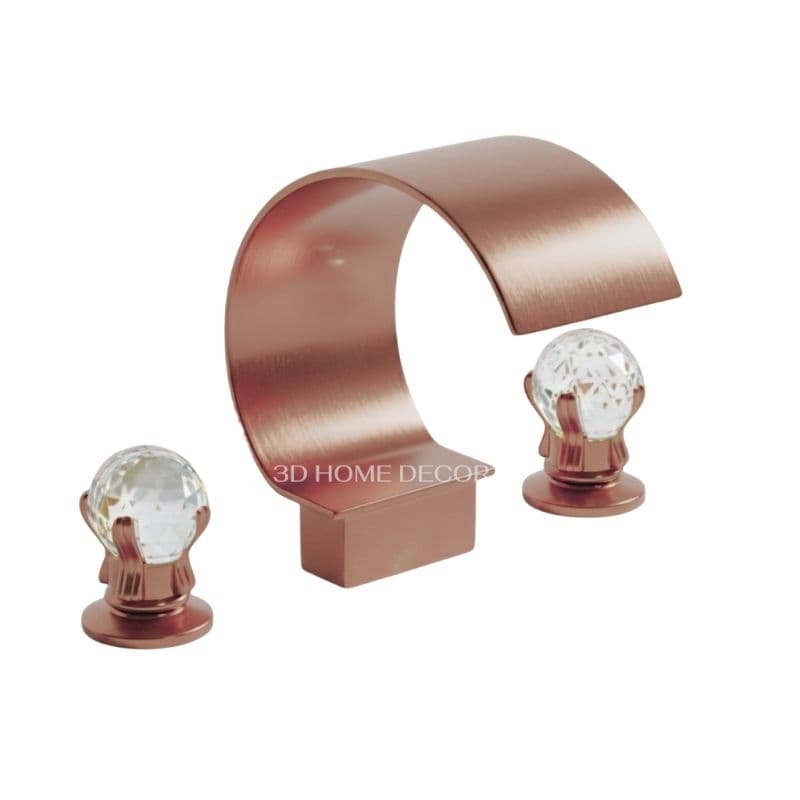 Torneira De Banheiro Rose Gold Cristal Torneira Monocomando Banheiro Rose Gold Bancada Sobreposta Cristal Escovada