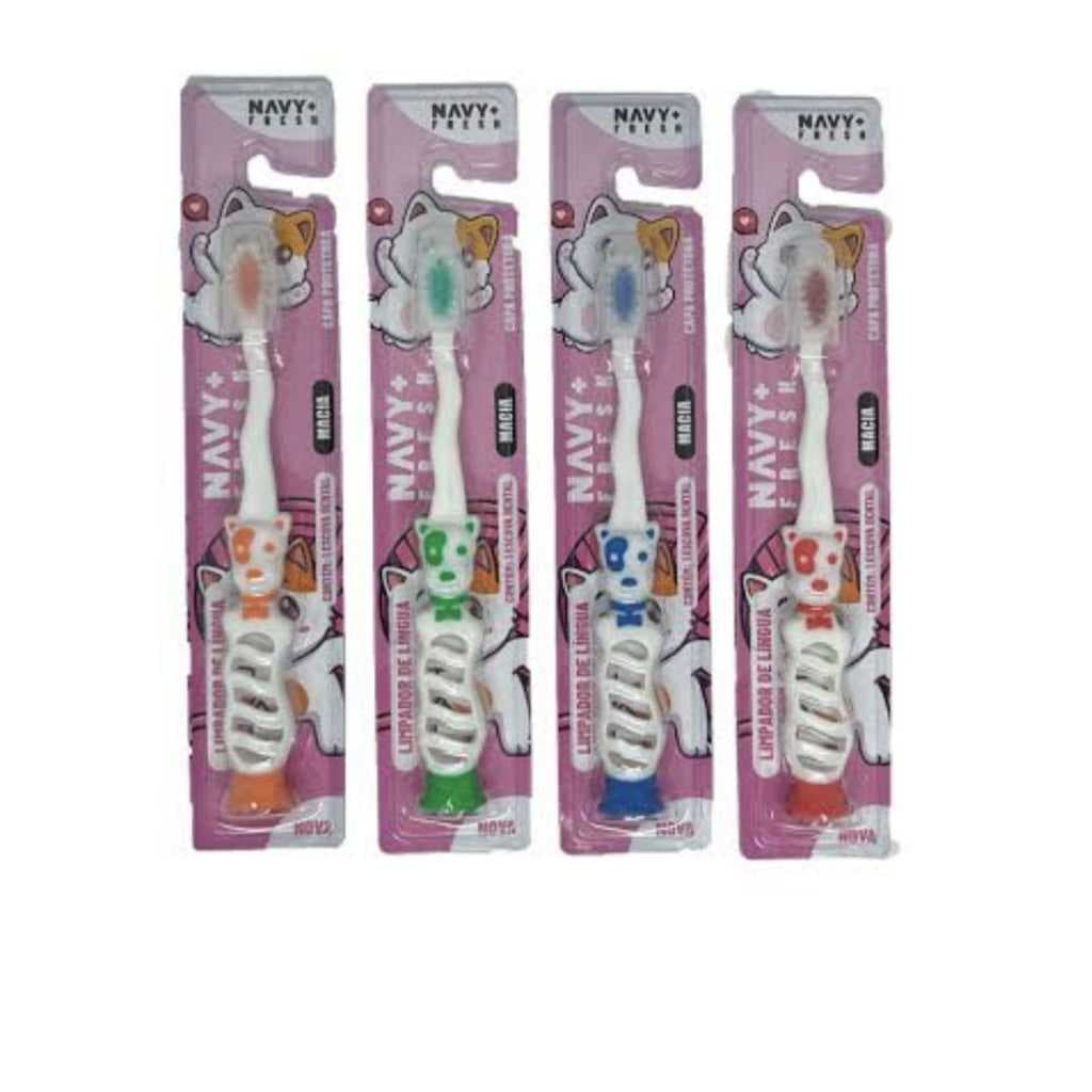 Kit 4 Escova Dental Infantil Macia Cachorrinho