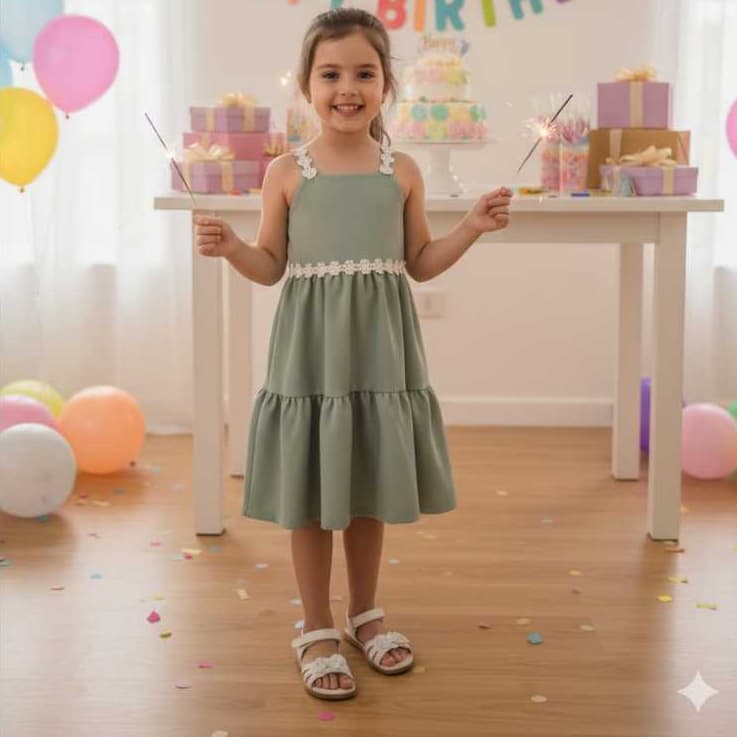 Vestido Infantil com Tecido  de Alta Qualidade