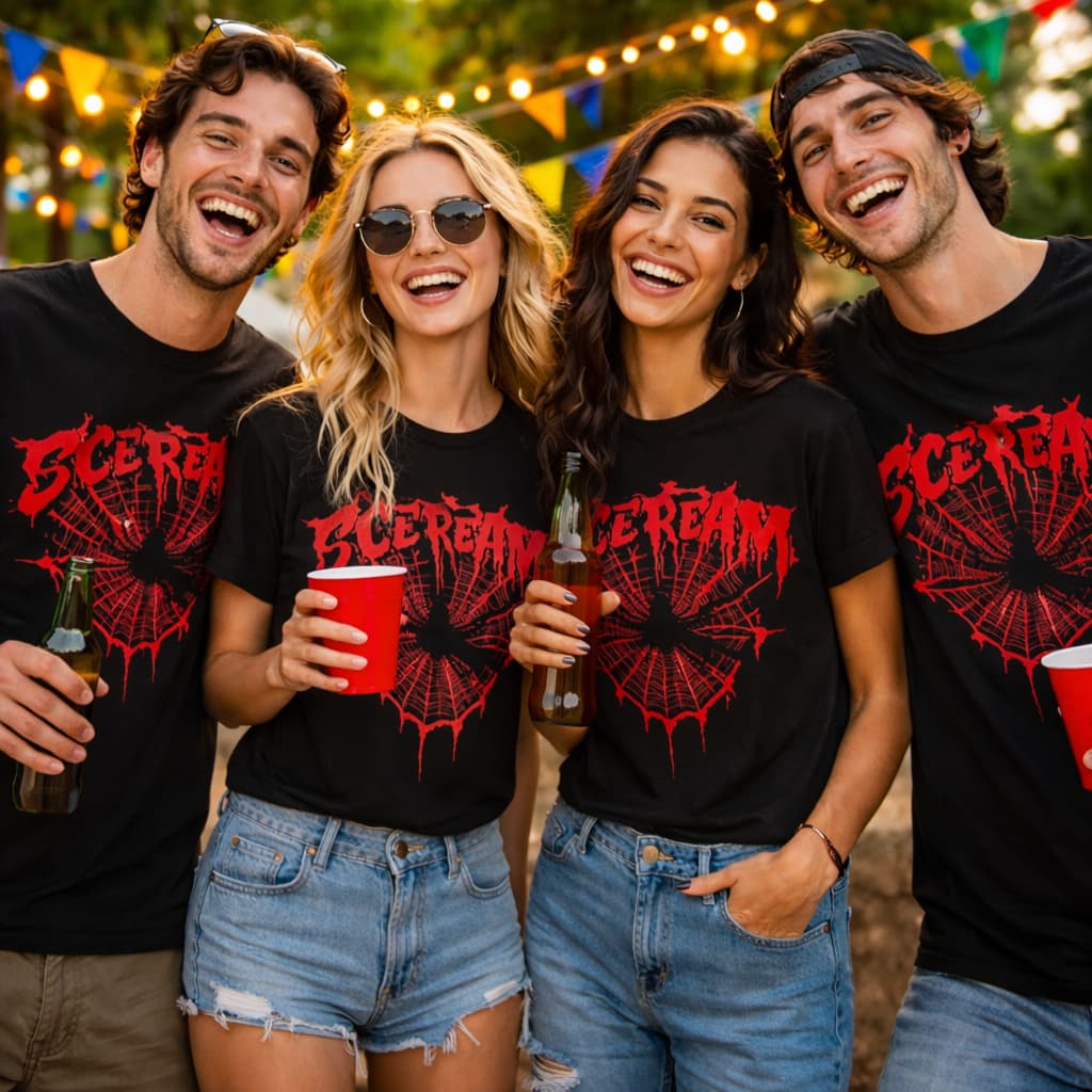 Camiseta Scream Terror Halloween Unissex Estampa Vermelha 100% Algodão Envio Rápido