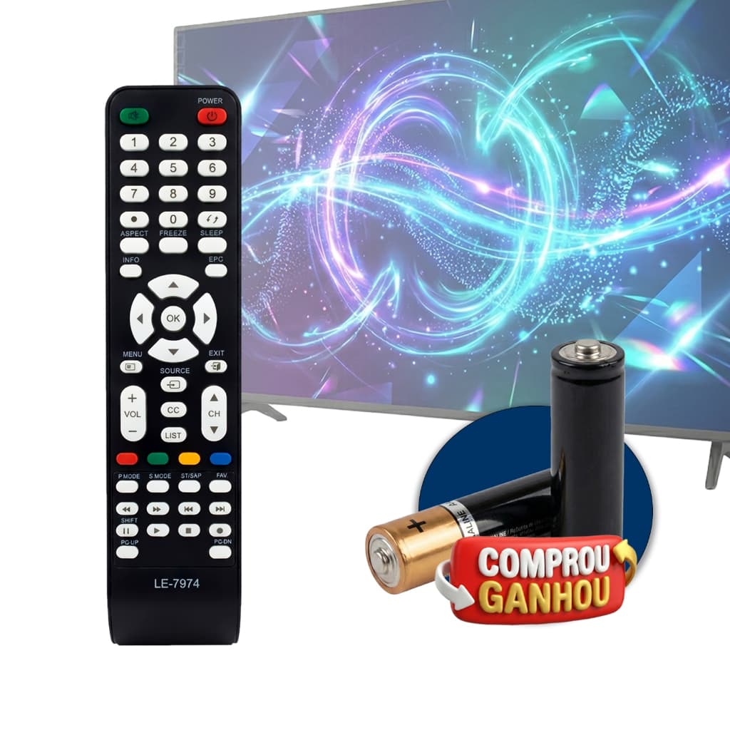 Controle Remoto Compatível com Tv Cce Rc-512 Rc-517 L322 Lk42 Lk42d