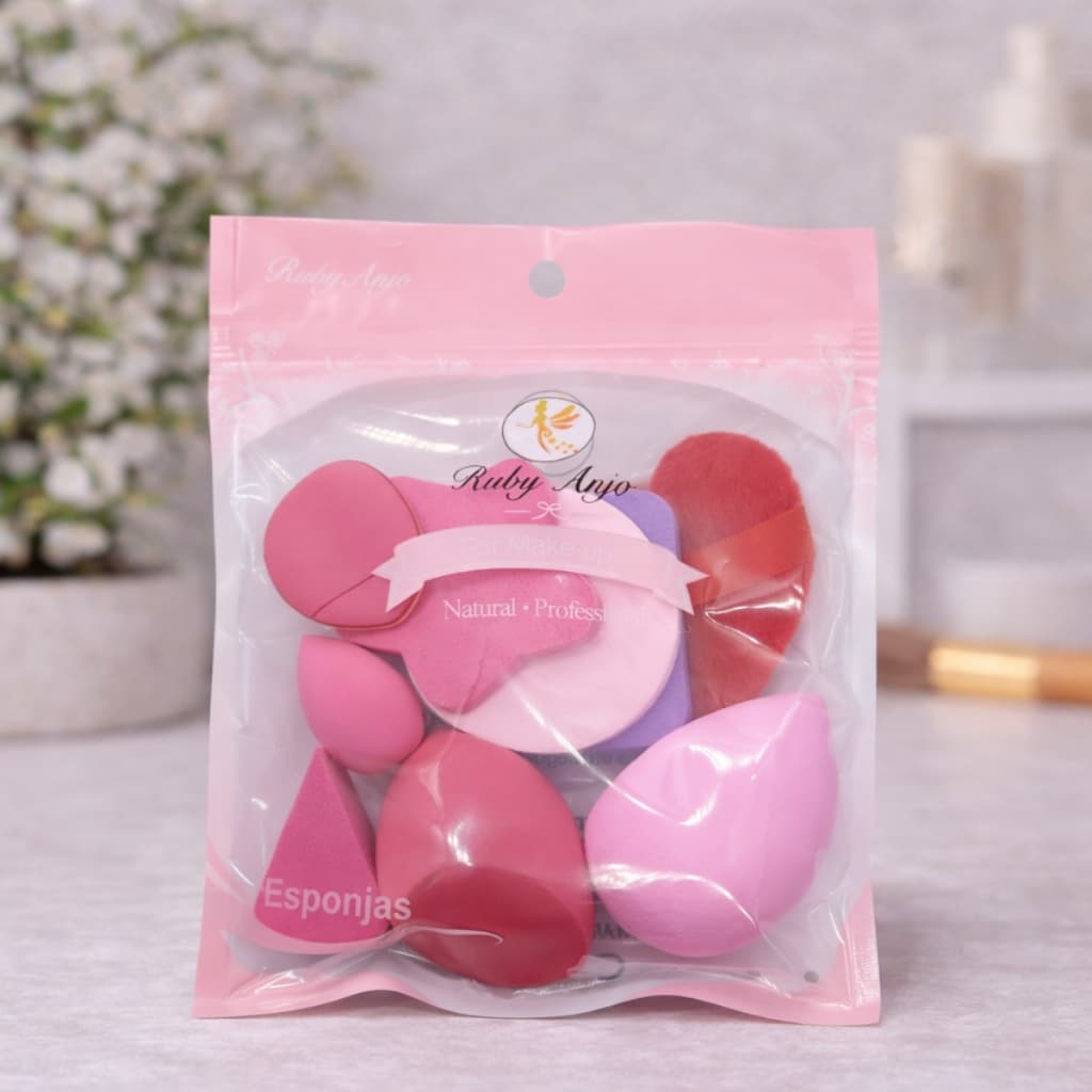 Kit 9 Esponja Para Maquiagem - Combo Com 9 Esponjinhas Para Base, Corretivo, Pó e Blush