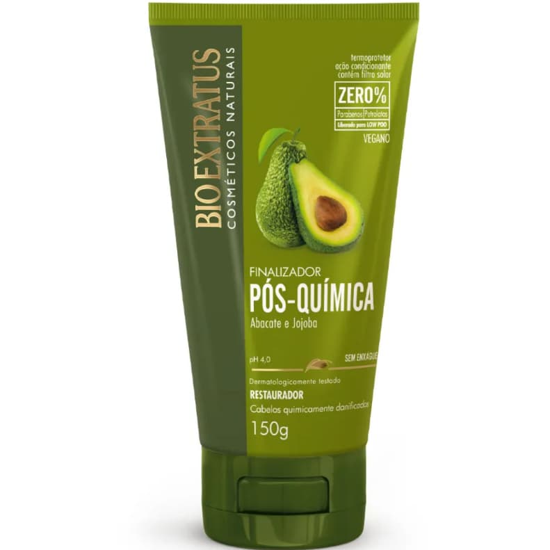 Finalizador Bio Extratus Pós-Química Restaurador 150g Abacate e Jojoba para cabelos quimicamente danificados