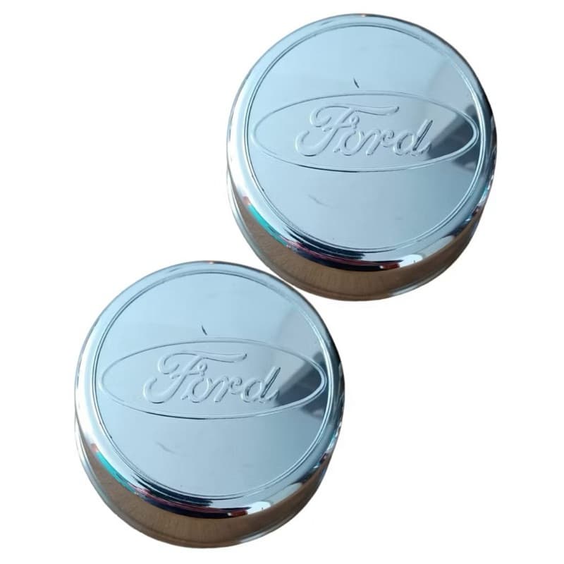Par Capa De Cubo Caminhão Ford 3/4 Cromado