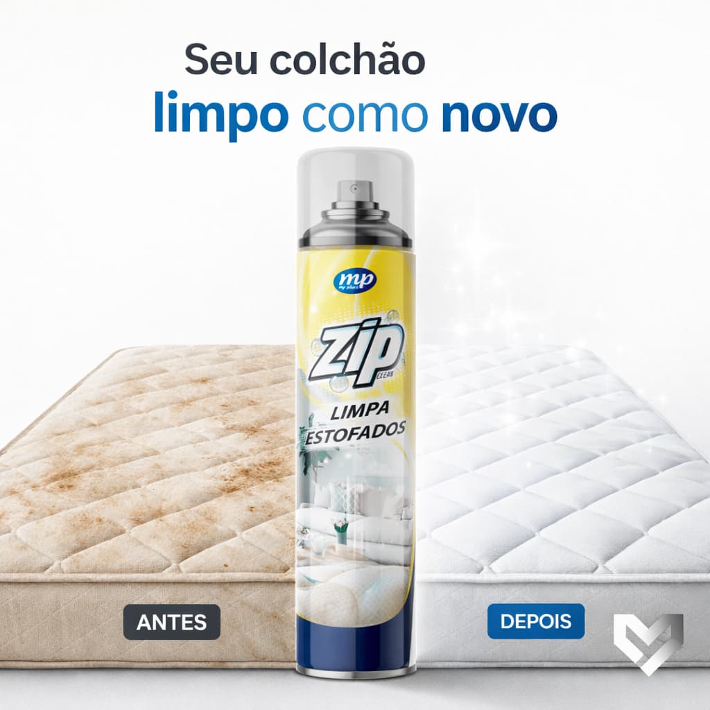 Spray Zip Clean a Seco Espuma Limpa Estofados Sofás Colchões  Remove Manchas Cheiro Fácil Aplicação