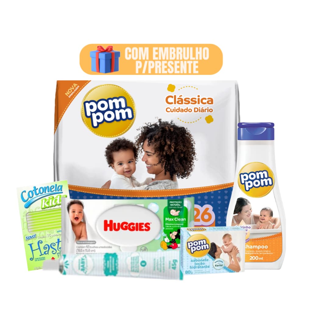 Kit Higienico De Bebe Pomada de Assadura Lenço Umedecido Fraldas Huggies com Envio Rapido