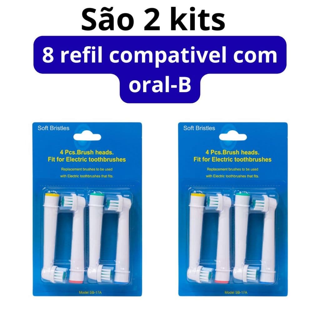 8 Refil Compatível com Oral B Para escova elétrica