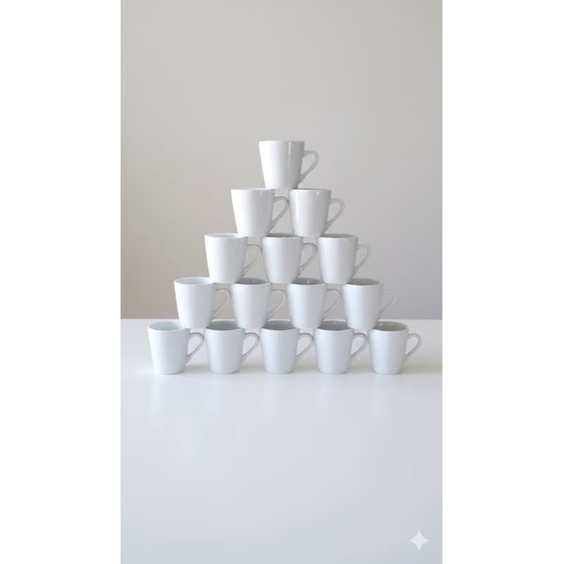 Kit Jogo Caneca 120ml Branca Porcelana Personalizada Chá ,Café Xícara Tulipa Lisa.