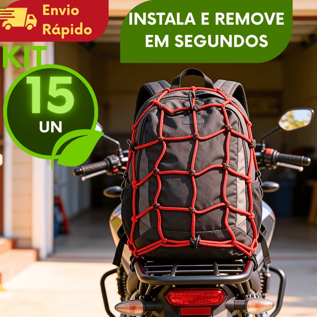 KIT(3/6/9/12/15) Rede Elastica Para Moto Redinha para Moto Rede Para Moto Rede Aranha Bagageiro Capacete Carga 30x30