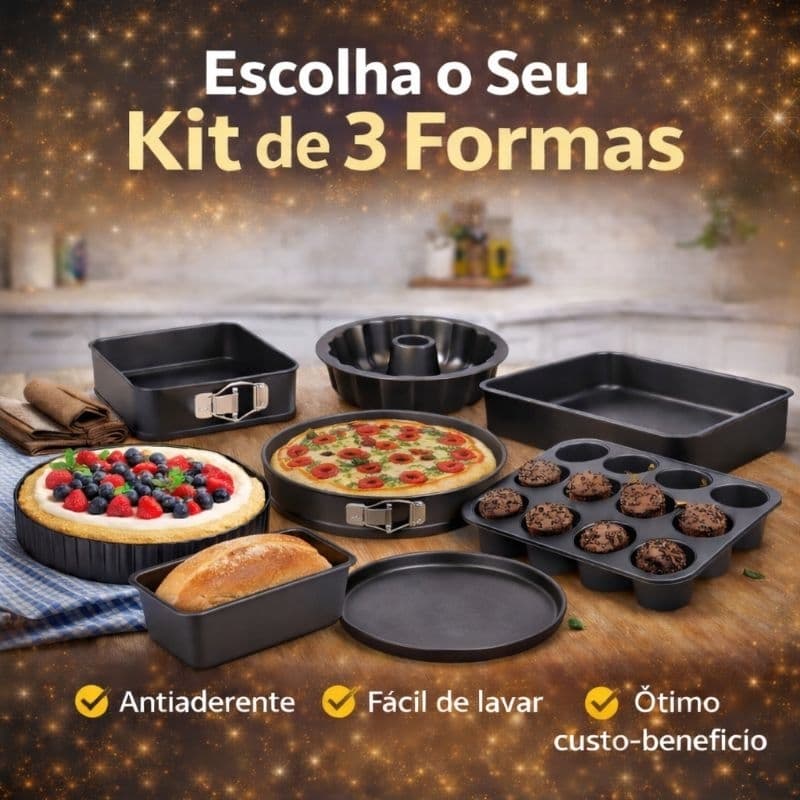 3 FORMAS ASSADEIRAS  ANTIADERENTES