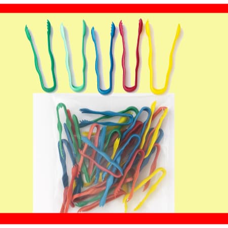 Kit 20 unidades Pinça infantil Pedagógica com 9cm em plástico biodegradável
