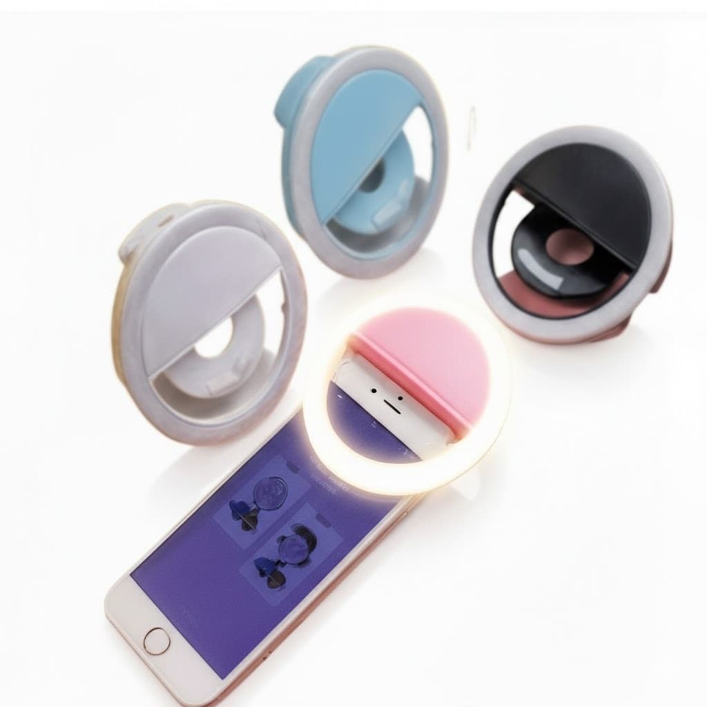 Ring Light Clip Selfie com LED para Celular Universal - (Cores Sortidas)Luz para gravação de vídeo iluminador
