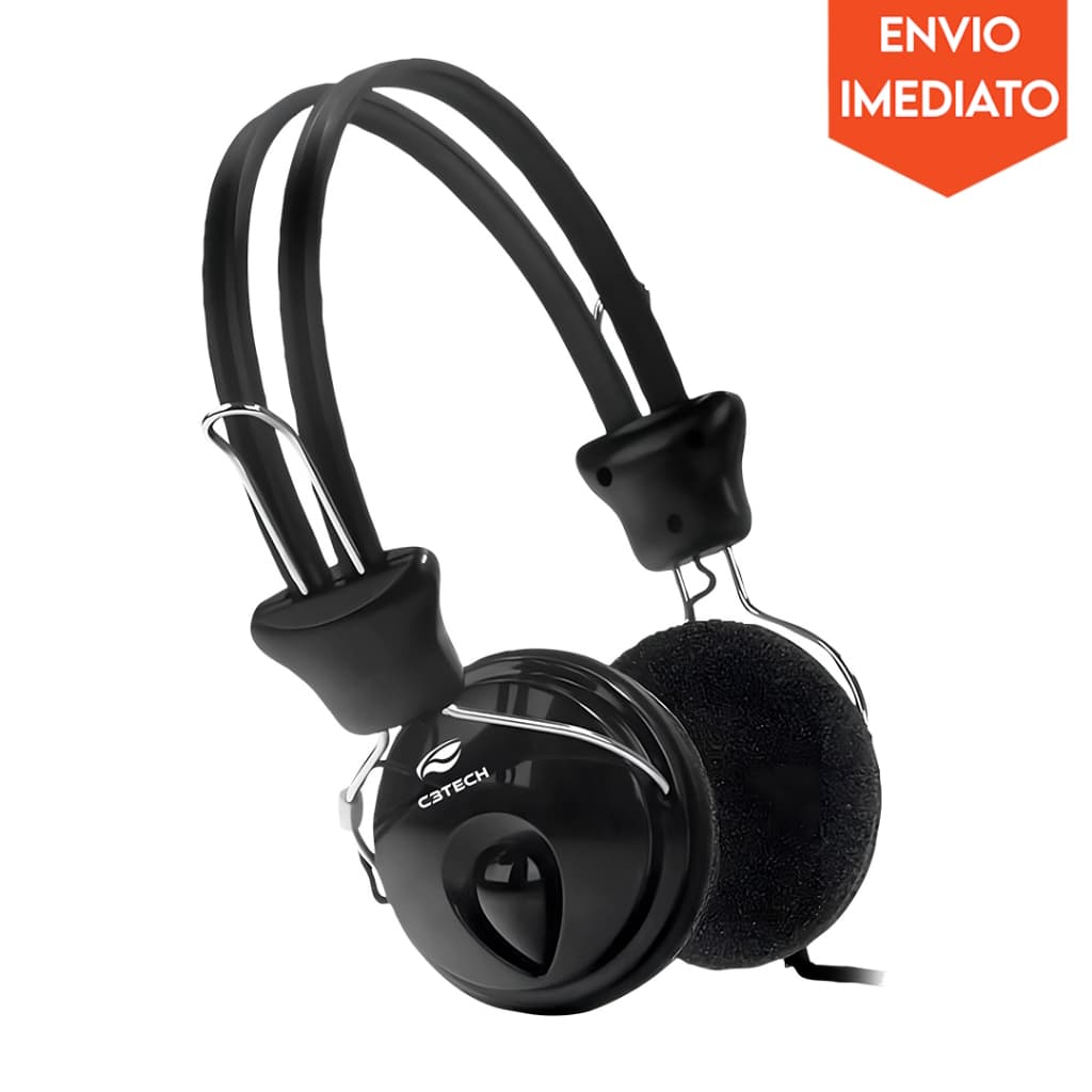 Fone De Ouvido c/ Microfone Headset Confortável c/ Fio C3 Tech PH-200BK