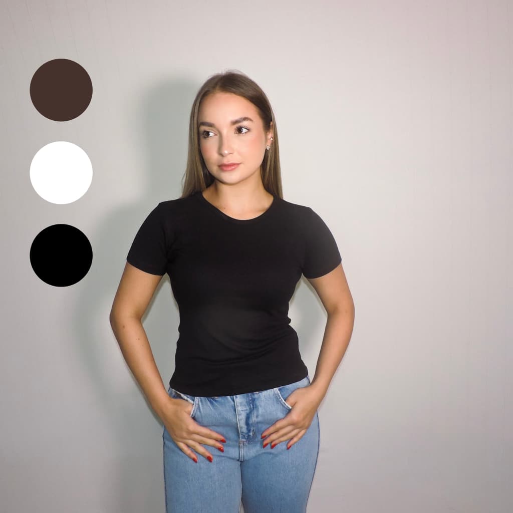 Blusa feminina baby look feminina blusa feminina casual algodão