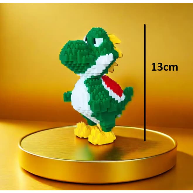 Estatua Yoshi super mário bross blocos de montar colecionável infeite ( Não é Lego ) 507 peças