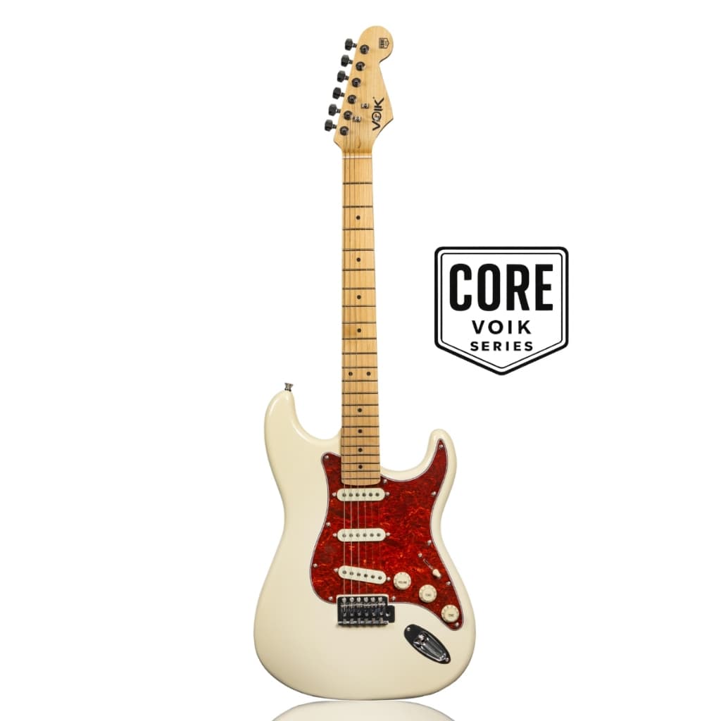 Guitarra Elétrica Voik 120 IVORY Cream Brilhante Stratocaster 3 Single Coil Corpo Alder P/ Destros
