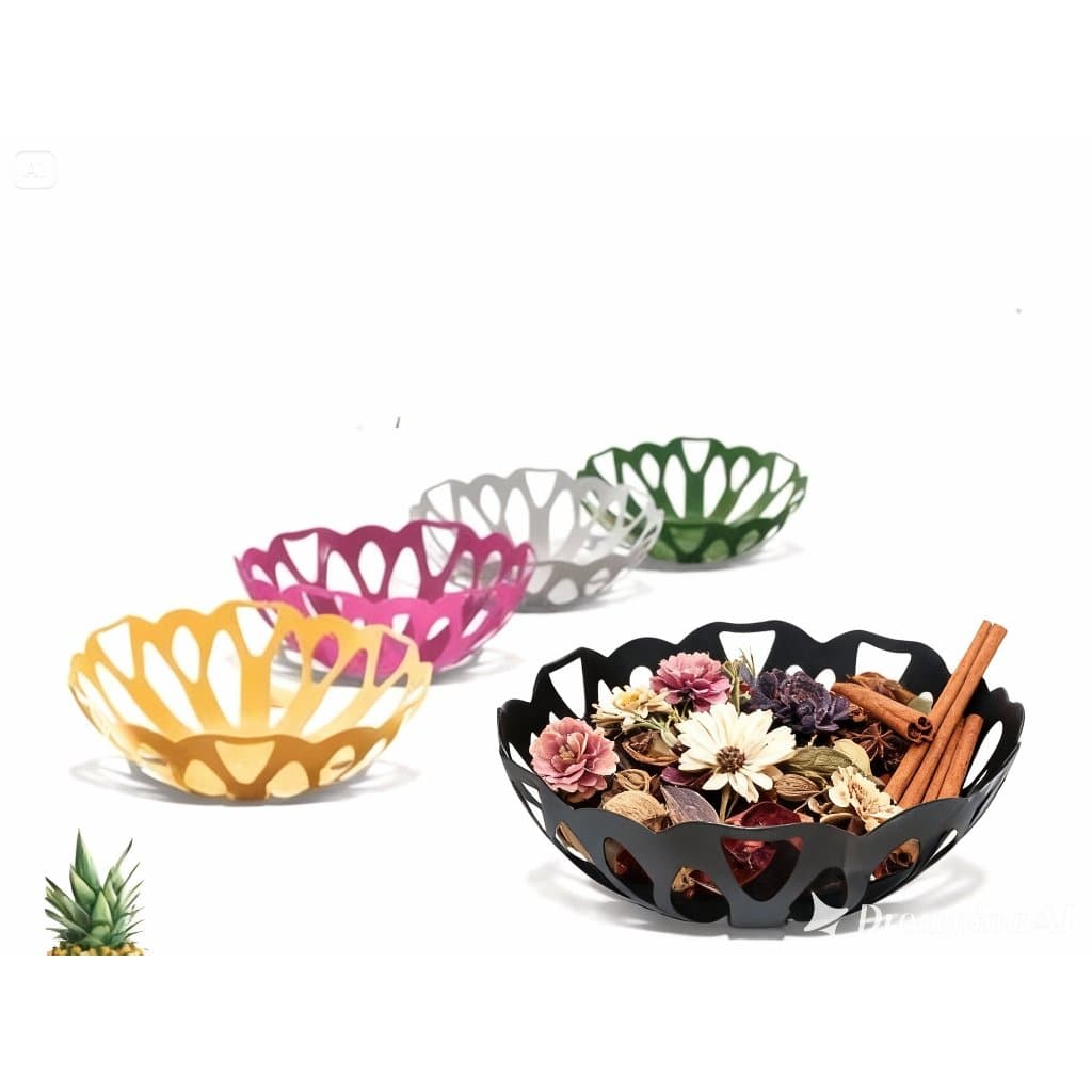Kit Fruteiras De Mesa Cesta Centro De Mesa Moderna Vazada Multiuso 3 unidades