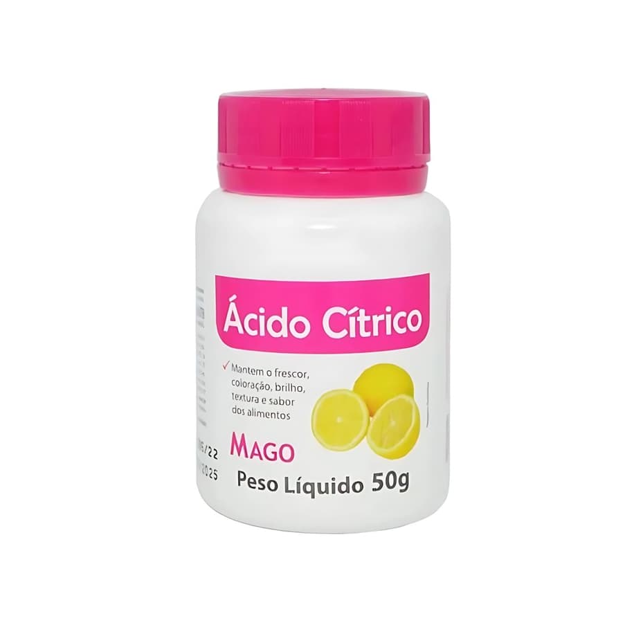 Ácido Cítrico Mago 50g Acidulante Alimentício para Conservas Geléias Sorvetes e Doces